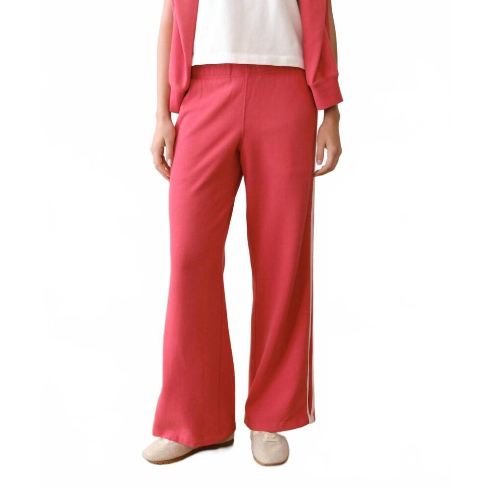 NEW MARINE LAYER cloud 9 fleece track pant in red - Picture 1 of 4
